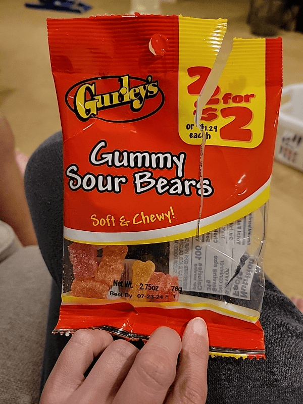Gurley'S Gummy Sour Bears Soft & Chewy