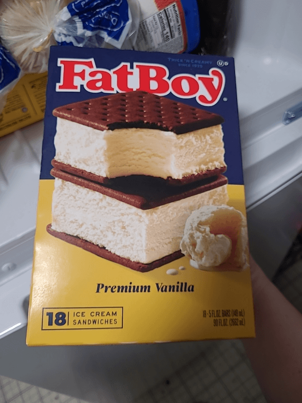 Fatboy Premium Vanilla Ice Cream Sandwiches