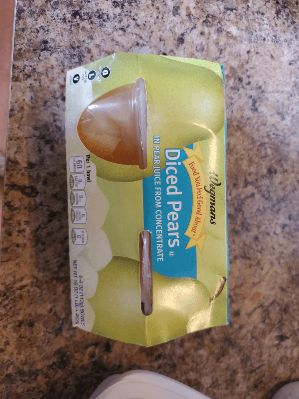 Wegmans Diced Pears In Pear Juice From Concentrate