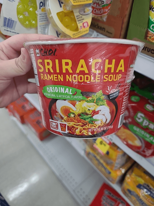 Choi Sriracha Ramen Noodle Soup