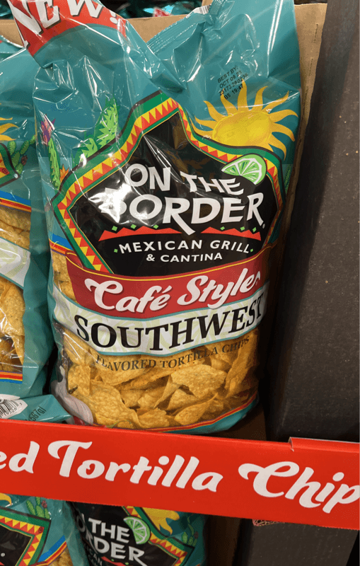 On The Border Mexican Grill & Cantina Cafe Style Southwest Flavored Tortilla Chips