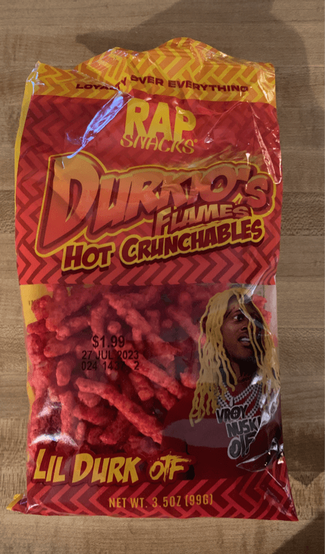 Rap Snacks Durkio'S Flames Hot Crunchables