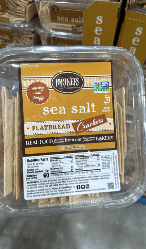 Partners Smoky And Tangy Sea Salt Flatbread Crackers