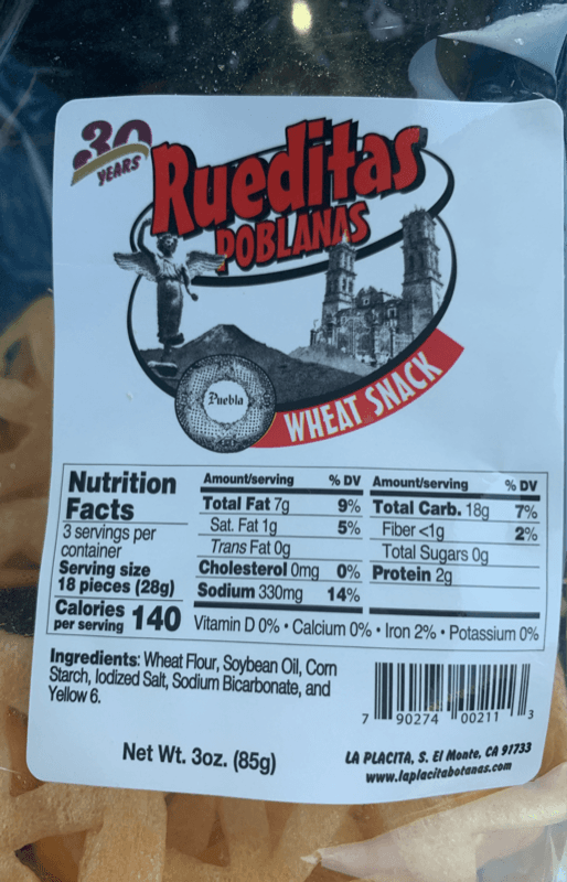 Rueditas Poblanas Wheat Snack