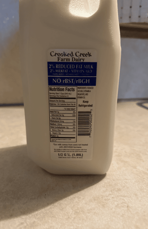 Crooked Creek Farm Dairy 2% Reduced Fat Milk Al