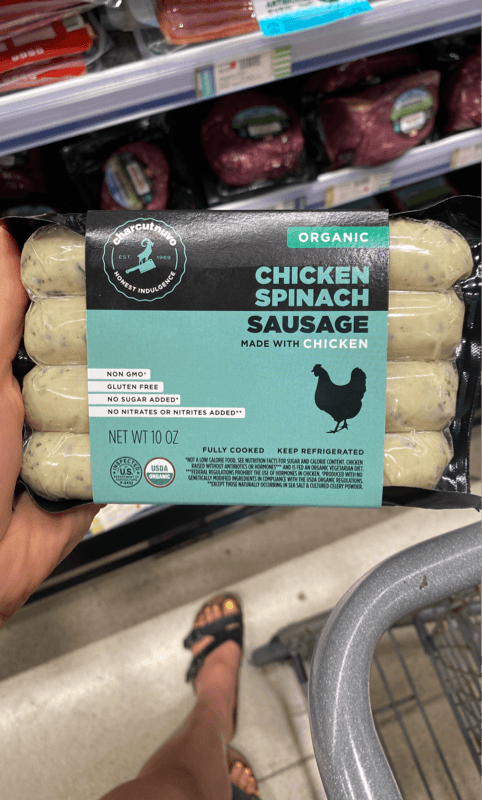 Charcutnuvo Organic Chicken Spinach Sausage