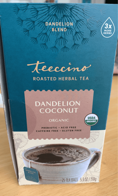 Teeccino Dandelion Coconut Roasted Herbal Tea, Organic