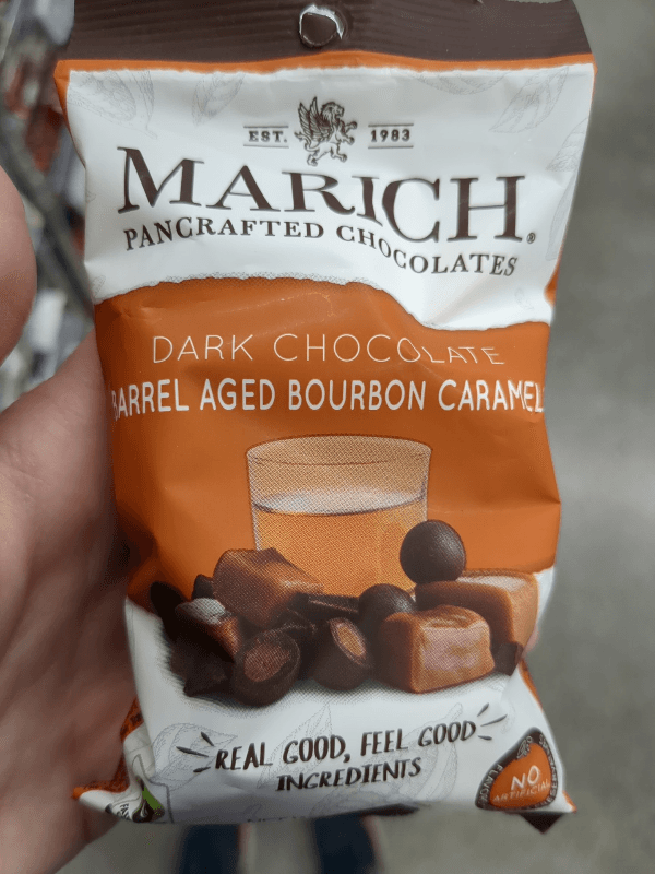 Marich Pancrafted Chocolates Dark Chocolate Barrel Aged Bourbon Caramels