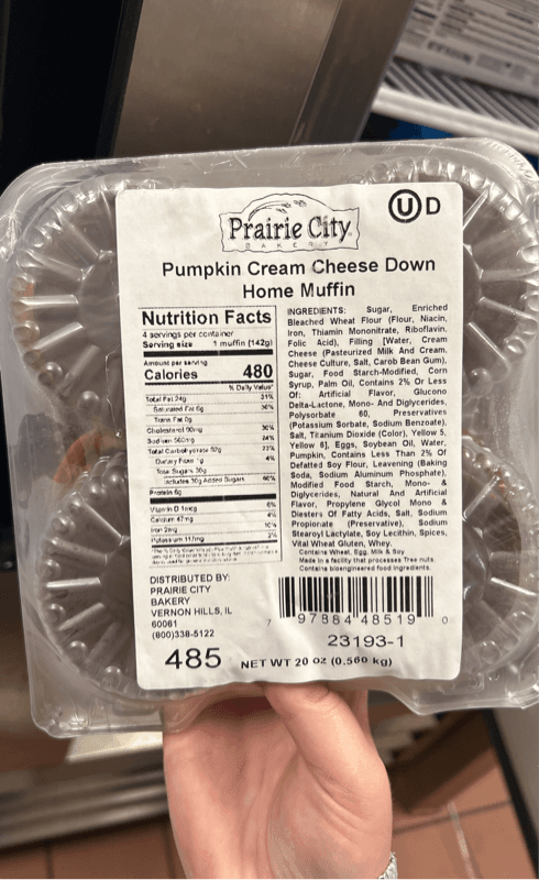 Prairie City Bakery Pumpkin Cream Cheese Down Home Muffin