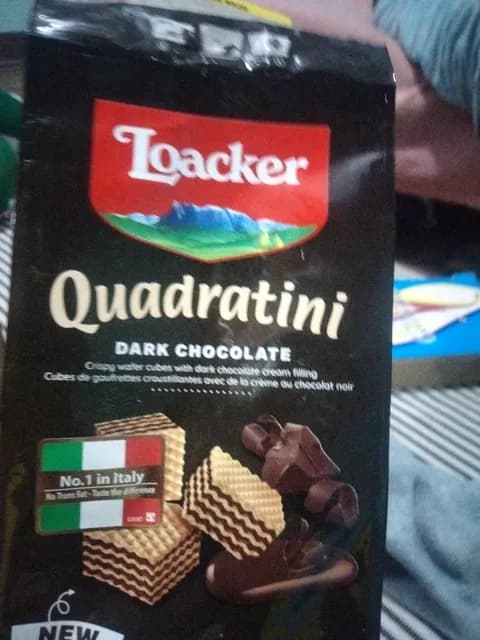 Loacker Quadratini Dark Chocolate Crispy Wafer Cubes