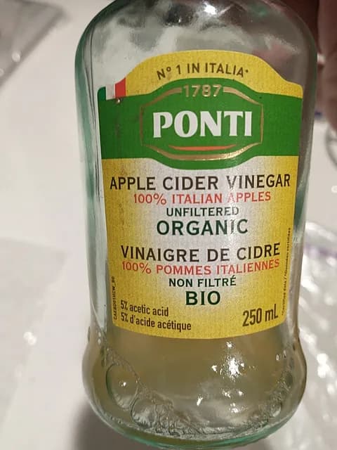 Ponti Organic Unfiltered Apple Cider Vinegar 100% Italian Apples