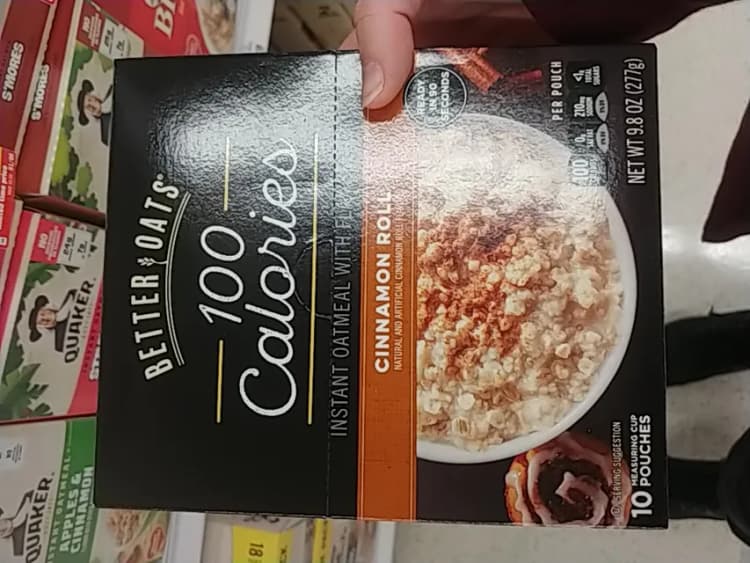 Better Oats Instant Oatmeal With Flax Seeds Cinnamon Roll, 100 Calorie