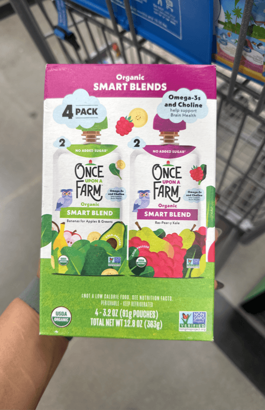 Once Upon A Farm Organic Smart Blends Variety Pack - Bananas For Apples & Greens, Ras-Pear-Y Kale