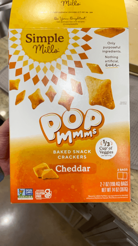 Simple Mills Pop Cheddar Baked Snack Crackers