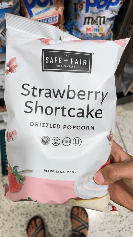 Safe + Fair Strawberry Shortcake Drizzled Popcorn