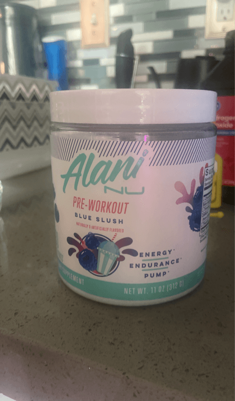 Alani Nu Pre-Workout Blue Slush Supplement Powder
