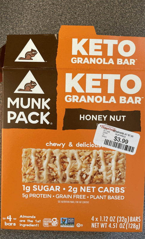 Munk Pack Honey Nut Keto Granola Bar