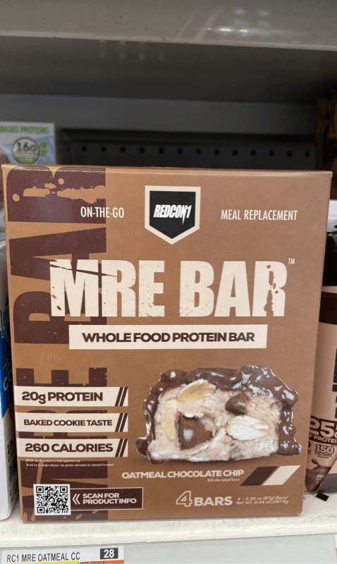 Redcon1 Mre Bar Oatmeal Chocolate Chip Protein Bar