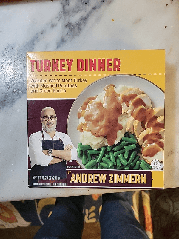 Andrew Zimmern Turkey Dinner Roasted White Meat Turkey With Mashed Potatoes And Green Beans