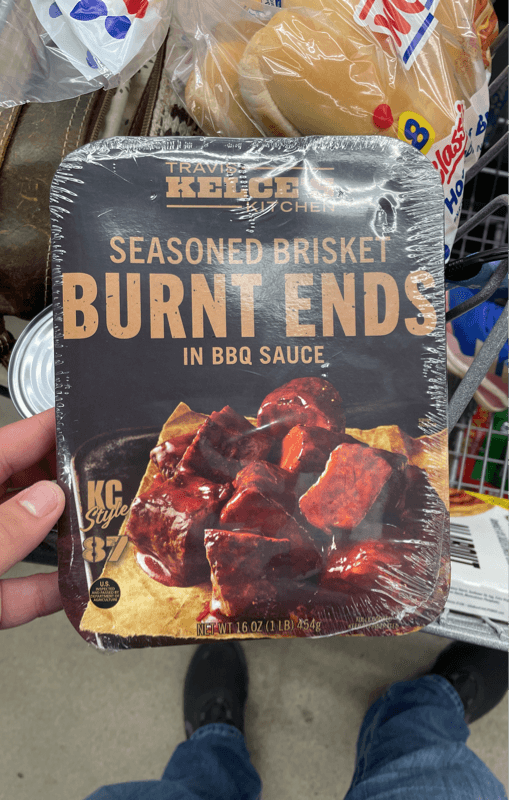 Travis Kelce'S Kitchen Seasoned Brisket Burnt Ends In Bbq Sauce