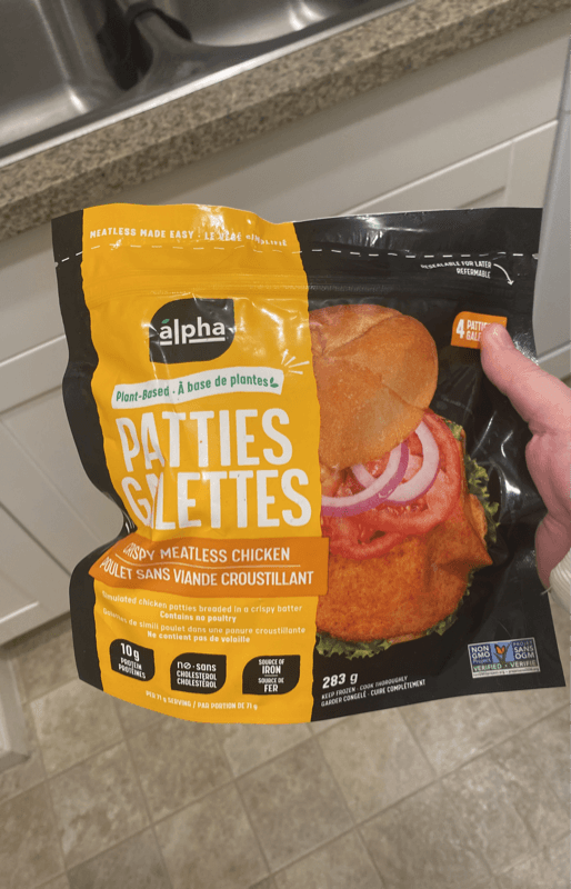 Alpha Plant-Based Crispy Meatless Chicken Patties Galettes