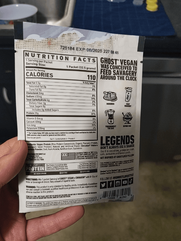 Ghost Cinnabon Vegan Protein Powder