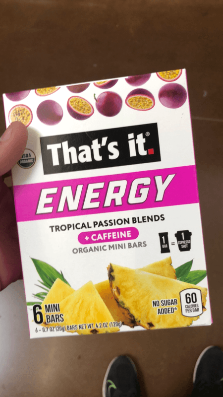 That'S It. Energy Tropical Passion Blends + Caffeine Organic Mini Bars