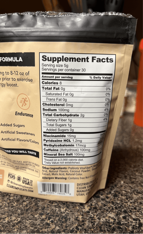 Clean Simple Eats Energy Drink Mix Coconut Lime