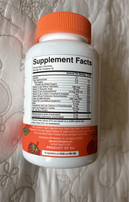 Mary Ruth'S Mixed Berry & Cherry Flavor Organic Kids Multivitamin & Postbiotics 60 Gummies