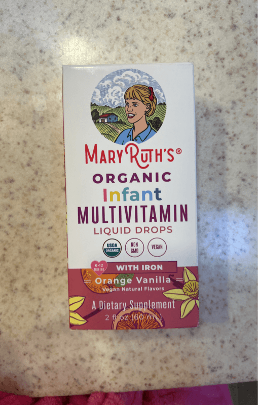 Mary Ruth'S Organic Infant Multivitamin Liquid Drops With Iron Orange Vanilla Flavors Dietary Supplement