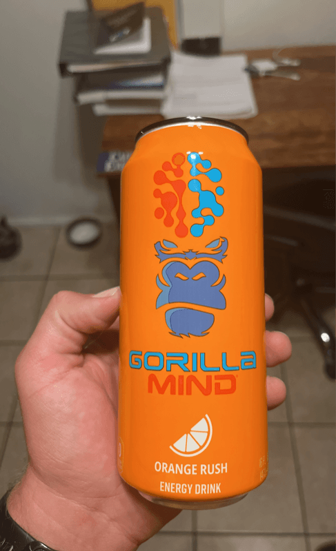 Gorilla Mind Orange Rush Energy Drink