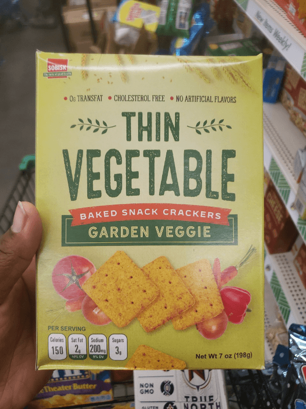 Sobisk Thin Vegetable Garden Veggie Baked Snack Crackers