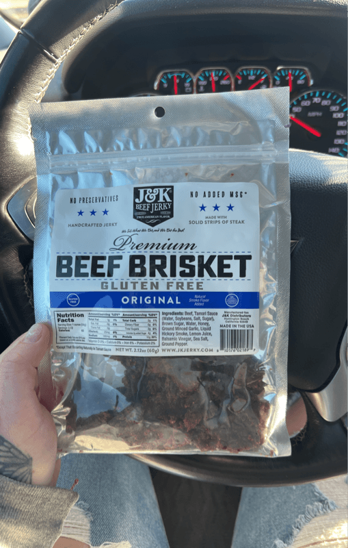J&K Beef Jerky Premium Beef Brisket Gluten Free Original Flavor