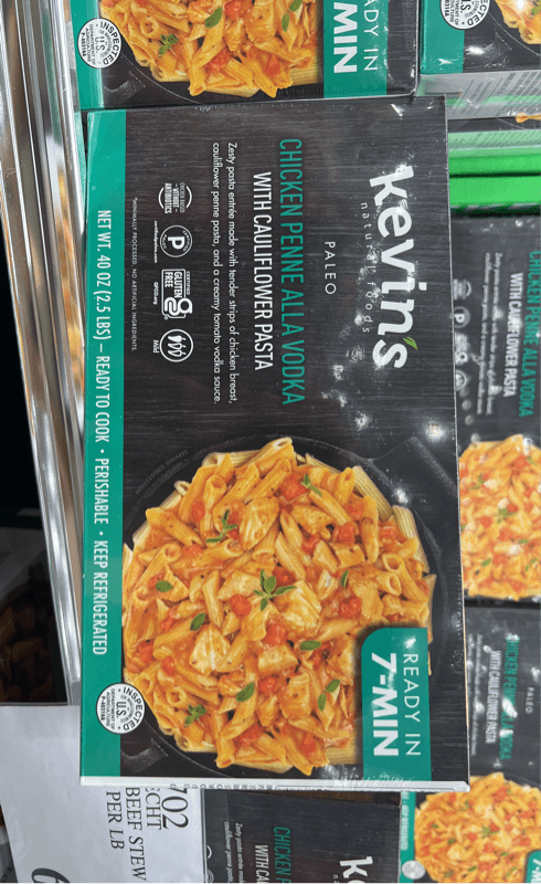 Kevin'S Natural Foods Chicken Penne Alla Vodka With Cauliflower Pasta