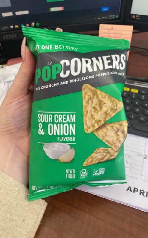 Popcorners Popped-Corn Snack Sour Cream & Onion Flavored