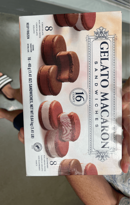 Gelato Macaron Sandwiches, Chocolate Macarons With Chocolate Gelato And Raspberry Macarons With Vanilla Gelato And Raspberry Sauce