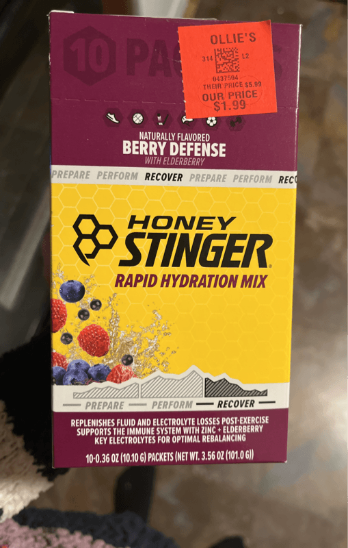 Honey Stinger Rapid Hydration Mix Berry Defense With Elderberry
