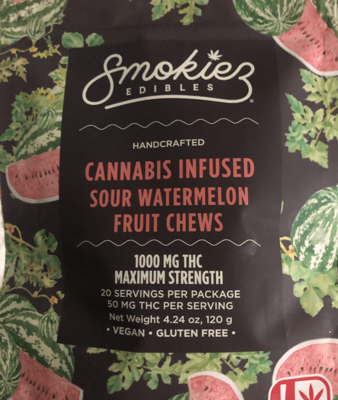 Smokiez Edibles Handcrafted Cannabis Infused Sour Watermelon Chews