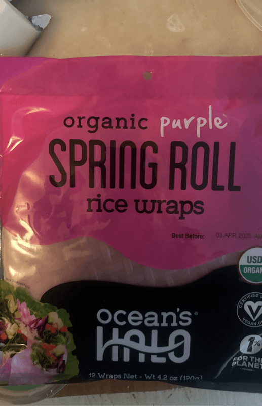 Ocean'S Halo Organic Purple Spring Role Rice Wraps