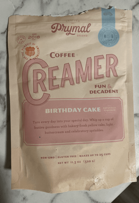 Prymal Brand Coffee Creamer Birthday Cake