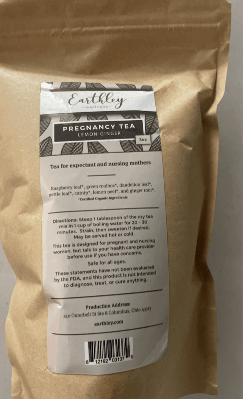 Earthley Wellness Pregnancy Tea Lemon-Ginger