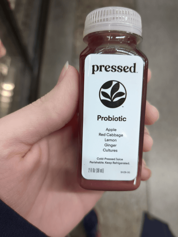 Pressed Probiotic Apple Red Cabbage Lemon Ginger Cultures Cold-Pressed Juice