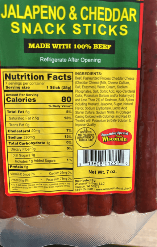 Wisconsin'S Best Naturally Smoked Jalapeno & Cheddar Snack