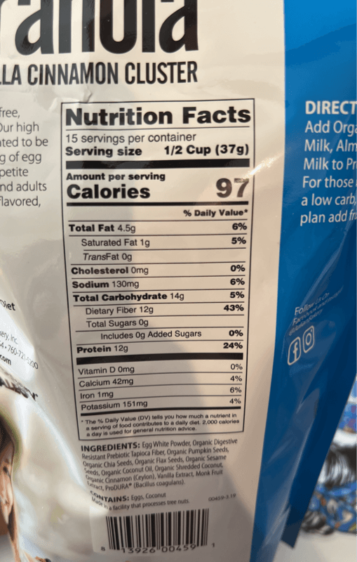 Julian Bakery Progranola Vanilla Cinnamon Cluster