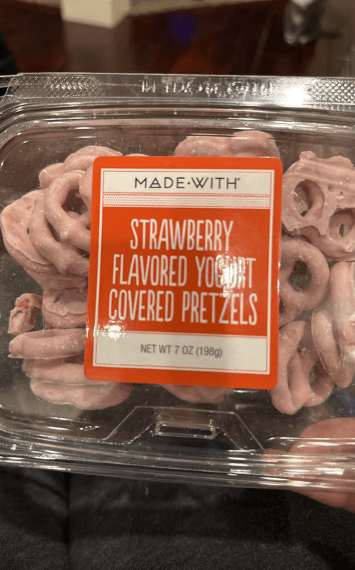 Made With Strawberry Flavored Yogurt Covered Pretzels