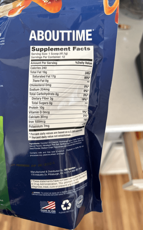 About Me Natural Keto Shake Vanilla Caramel Dietary Supplement