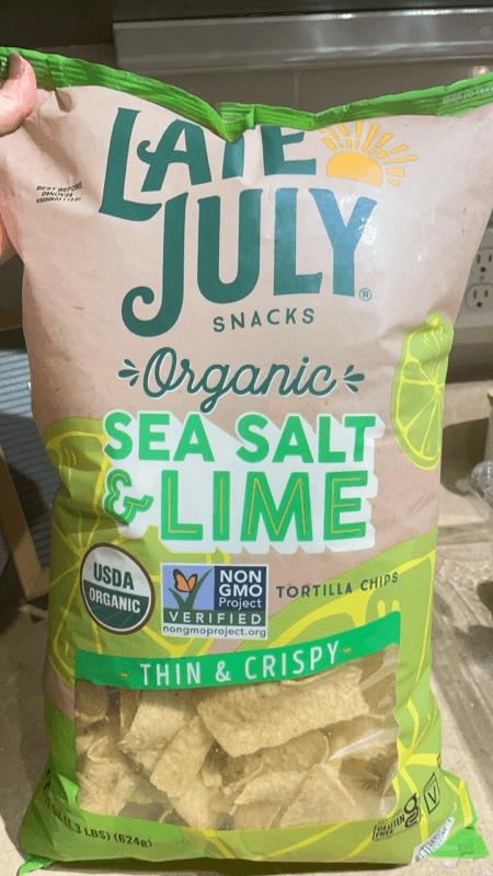Late July Snacks Thin & Crispy Organic Tortilla Chips Sea Salt & Lime