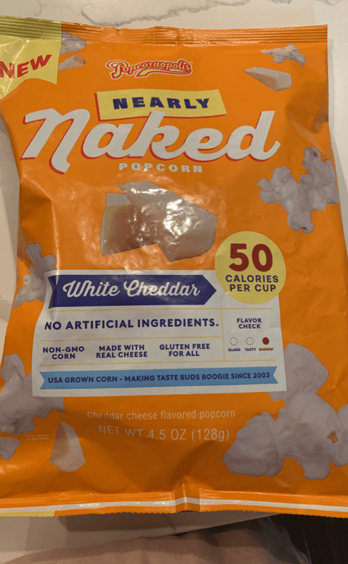 Popcornopolis Nearly Naked Popcorn White Cheddar