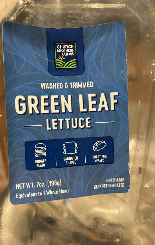 Church Brothers Farms Washed & Trimmed Green Leaf Lettuce