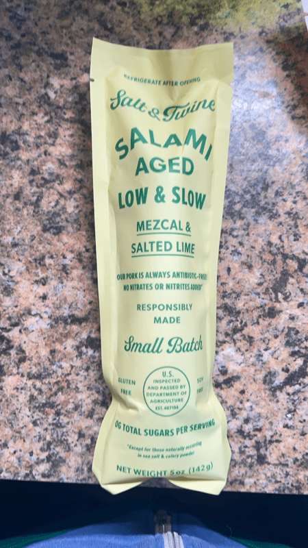 Salt & Twine Salami Aged Low & Slow Mezcal & Salted Lime